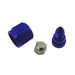 Fitting, Reducer, AN to AN, Straight, Aluminum, Blue Anodized, -8 AN, -4 AN, Swivel, Each