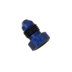AN Plug, Hex Head, Flare Plug, -3 AN, Aluminum, Blue, Each