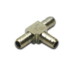 Adapter Fitting, Tee, 1/4 in. Hose Barb, 1/4 in. Hose Barb, 1/4 in. Hose Barb, Brass, Each