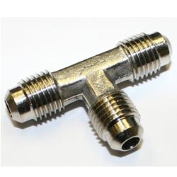 Fitting, Fuel Tee Male -4 AN All, Brass, Nickel Plated, Each