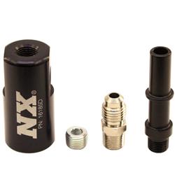 Fuel Line Adapter, Nitrous, Late Model, Billet, 90 Degree Fitting, 1/8 in. NPT, Female/Male, Anodized, Each
