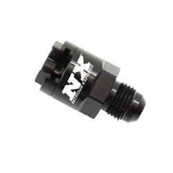 Fittings, Fuel Rail Adapter, 3/8 Fuel Rail, -8AN Male, Black Anodized, Each