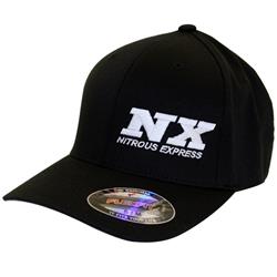 Hat, Ball Cap, Cotton, Polyester, Spandex, Black, NX Nitrous Express Logo, Flexfit Closure, Large/X-Large
