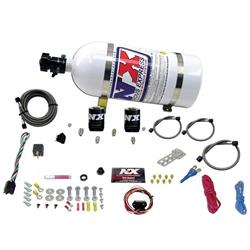 Nitrous Oxide System, EFI Single Nozzle, Wet, 35-150 hp, 10 lb. Bottle, White, Chevy, V6/V8, Kit