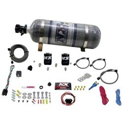 Nitrous Oxide System, EFI Single Nozzle, Wet, 35-150 hp, 12 lb. Bottle, White, Chevy, V6/V8, Kit