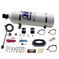 Nitrous Oxide System, 4-Bolt Throttle Body, 90mm Plate, Wet, +400 hp, 15 lb. Bottle, Chevy, LS, Kit