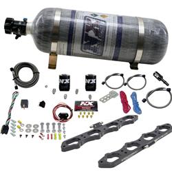 Nitrous Express Coyote Direct Port Plate System, Wet, 12 lbs. Composite Bottle, Throttle Activated, Wiring Harness, Solenoids, Ford, Kit