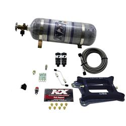 Nitrous Oxide System, Hitman, Wet, 100-200 hp, 12 lb. Bottle, White, Square Bore, 4-Barrel, Kit