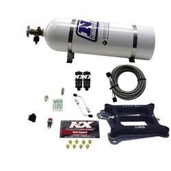 Nitrous Oxide System, Hitman, Wet, 100-200 hp, 15 lb. Bottle, White, Square Bore, 4-Barrel, Kit