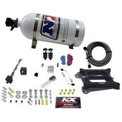 Nitrous Oxide System, Hitman Plus, Wet, 100-200 hp, 10 lb. Bottle, White, Square Bore, 4-Barrel, Kit