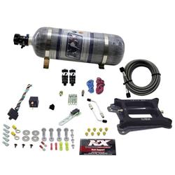 Nitrous Oxide System, Hitman Plus, Wet, 100-200 hp, 12 lb. Bottle, White, Square Bore, 4-Barrel, Kit