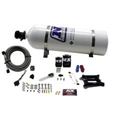 Nitrous Oxide System, RNC, Wet, 15 lb. Bottle, White, Square Bore, 4150, 4-Barrel, Kit