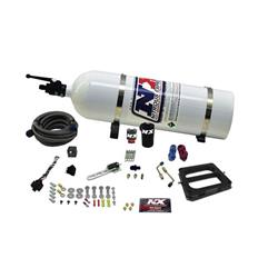 Nitrous Oxide System, RNC, Wet, 10 lb. Bottle, White, Dominator, 4500, 4-Barrel, Kit