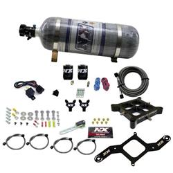 Nitrous Oxide System, Billet Crossbar, Wet Style, Square Bore Plate, 12 lb. Bottle, Kit