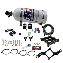 Nitrous Oxide System, NX Billet Crossbar, Square Bore Plate, Wet, +500 hp Max, 10 lb. Bottle, Aluminum, Kit