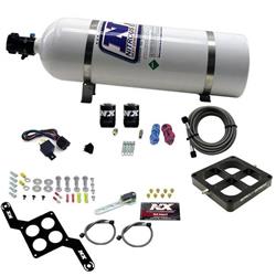 Nitrous Oxide System, Single Entry Billet Crossbar, Wet Style, Dominator 4500 Series Plate, 15 lb. Bottle, Kit