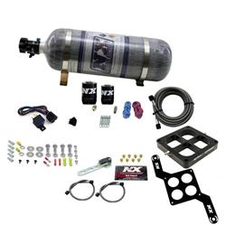 Nitrous Oxide System, Single Entry Billet Crossbar, Wet Style, Dominator 4500 Series Plate, 12 lb. Bottle, Kit