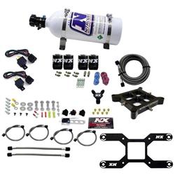 Nitrous Oxide System, Billet Crossbar, Wet Style, Square Bore Plate, Dual Stage, 5 lb. Bottle, Kit
