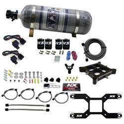 Nitrous Oxide System, Billet Crossbar, Wet Style, Square Bore Plate, Dual Stage, 12 lb. Bottle, Kit