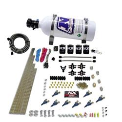Nitrous Oxide System, Piranha, Direct Port, Wet, 200-500 hp, 10 lb. Bottle, Square Bore, 4-Barrel, Kit