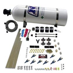 Nitrous Oxide System, Piranha, Direct Port, Wet, 200-500 hp, 15 lb. Bottle, Square Bore, 4-Barrel, Kit