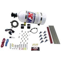 Nitrous Oxide System, NX Direct Port, Wet, 100-500 hp, 10 lb. Bottle, White, Chevy, Pontiac, Kit