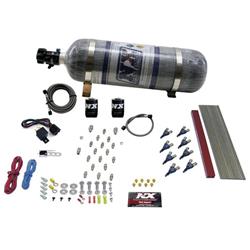 Nitrous Oxide System, NX Direct Port, Wet, 100-500 hp, 12 lb. Bottle, White, Chevy, Pontiac, Kit