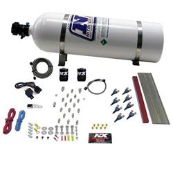 Nitrous Oxide System, NX Direct Port, Wet, 100-500 hp, 15 lb. Bottle, White, Chevy, Pontiac, Kit