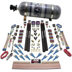 Nitrous System, 12 lb Bottle, Dual Pro-Shk/Gas Kit, 200-1200 HP, 4 Fuel, 2 Supershark Solenoid, Kit