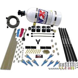 Nitrous System, 10 lb Bottle, Pro-Shk/Gas Kit, 200-300-400-500-600 HP, 4 Solenoids w/ Rails, Kit