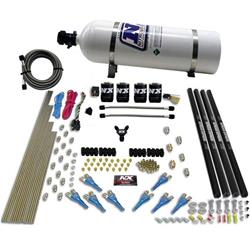 Nitrous System, 15 lb Bottle, Pro-Shk/Gas Kit, 200-300-400-500-600 HP, 4 Solenoids w/ Rails, Kit