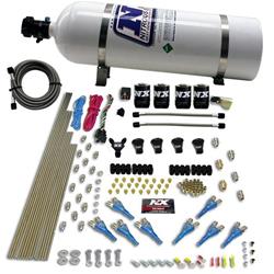 Nitrous System, 15 lb Bottle, Pro-Shk/Gas Kit, 200-300-400-500-600 HP, 4 Solenoids, Kit
