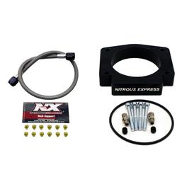 Nitrous Oxide Plates, LS 102mm Plate Conversion, Throttle Body Plate, Longer Bolts, Braided Line, Jets for 50 to 400 Horsepower, Chevrolet, LS, Kit
