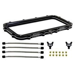 Nitrous Oxide Plate, Billet Aluminum, Black Anodized, Fits Holley Hi-Ram Intake, Nozzles, Braided Lines, Kit