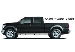 Step Bars, Nerf Bars, Wheel 2 Wheel, Steel, Textured Black Powdercoated, 3 in. Diameter, Toyota, Pair