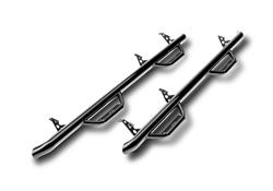 Step Bars, Nerf Bars, Wheel 2 Wheel, Steel, Gloss Black Powdercoated, 3 in. Diameter, Hummer, Pair