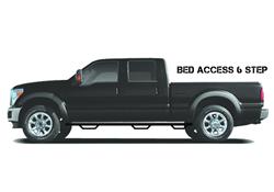 Step Bars, Nerf Bars, Bed Access, Steel, Textured Black Powdercoated, 2 in. Diameter, Toyota, Pair