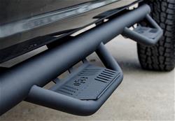 Step Bars, Nerf Bars, Podium, Cab Length, Stainless Steel, Textured Black Powdercoated, 3 in. Diameter, Dodge, Ram, Pair