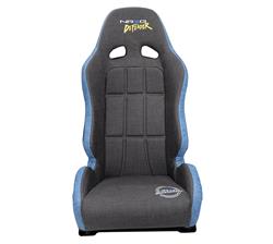 GTS Retro Bucket Seat features Black PVC Leather, yellow stitching, Yellow Fiberglass back with glitter