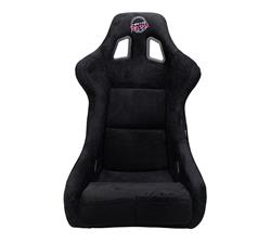 FRP Bucket Seat PRISMA Edition with pearlized back. All Black PVC vegan material. (Large)