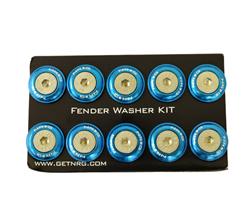 Fender Washer Kit, Set of 10, Blue, Rivets for Plastic