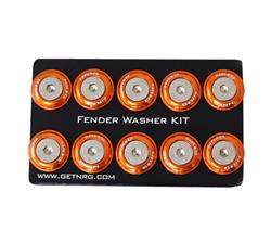 Fender Washer Kit, Set of 10, Orange, Rivets for Plastic