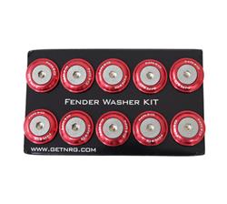 Fender Washer Kit, Set of 10, Red, Rivets for Plastic