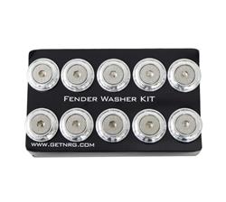 Fender Washer Kit, Set of 10, Silver, Rivets for Plastic