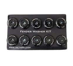 Fender Washer Kit, Set of 10, Black with Color Matched Bolts, Rivets for Plastic