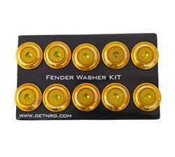 Fender Washer Kit, Set of 10, Rose Gold with Color Matched Bolts, Rivets for Plastic