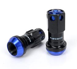 M12 x 1.5 Steel Lug Nut w/ dust cap cover Set 21 pc Blue w/ locks & lock socket