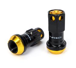 M12 x 1.25 Steal Lug Nut w/ dust cap cover Set 21 pc Chrome Gold w/ locks & lock socket