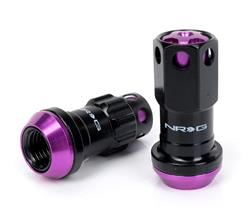 M12 x 1.5 Steel Lug Nut w/ dust cap cover Set 21 pc Purple w/ locks & lock socket