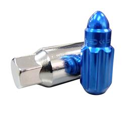 M12 x 1.5 Steel Lug Nut Set Bullet Shape 21 pc Blue W/ Lock Key